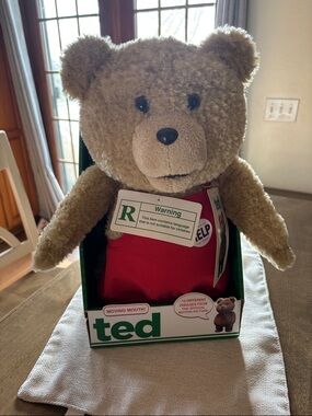 Ted Plush Bear Toy - Beige with Red Outfit